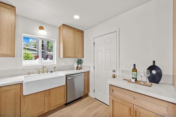 Interior, Kitchen, Recessed Lighting, Wood Texture Flooring