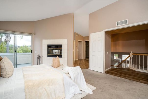 Bedroom, Fireplace, Interior