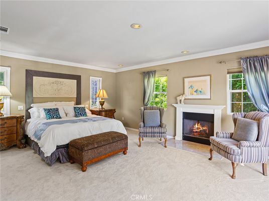 Bedroom, Fireplace, Interior, Recessed Lighting