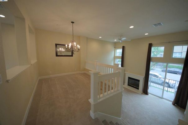 Chandelier, Empty room, Fireplace, Interior, Recessed Lighting