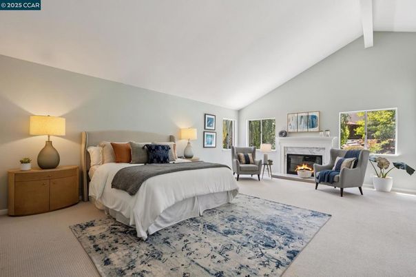 Bedroom, Fireplace, Interior