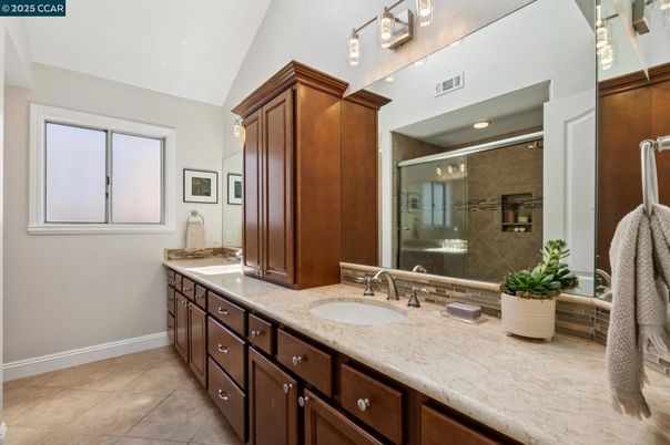 Bathroom, Dual Sink Vanities, Glass Shower, Interior