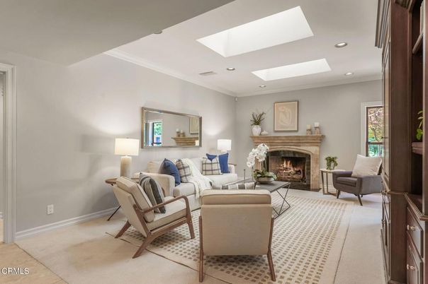 Fireplace, Interior, Living room, Recessed Lighting