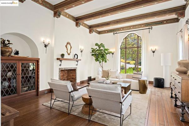 Fireplace, Interior, Living room, Wooden Beams, Wood Texture Flooring