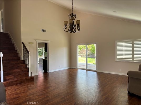 Chandelier, Empty room, Interior, Wood Texture Flooring