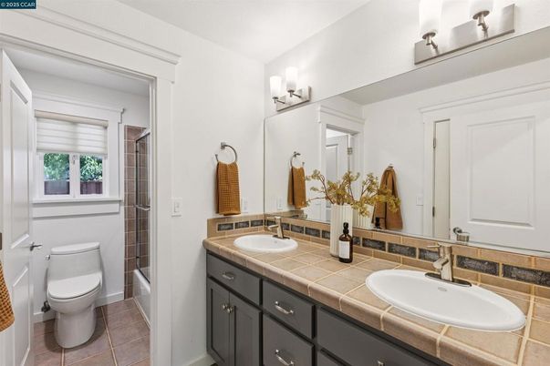Bathroom, Dual Sink Vanities, Interior, Tile Countertops