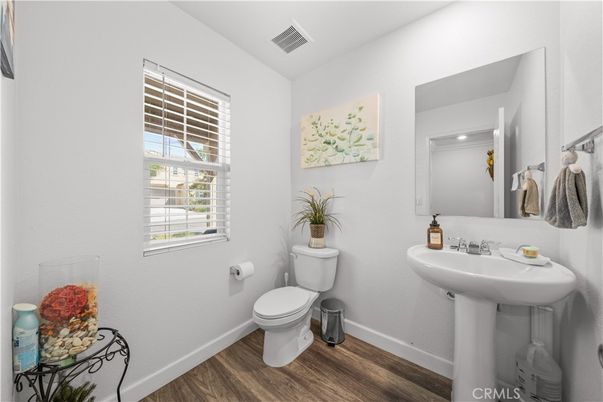 Bathroom, Interior, Recessed Lighting, Wood Texture Flooring