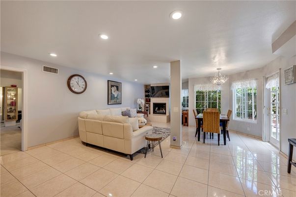 Chandelier, Dining room, Fireplace, Interior, Living room, Recessed Lighting