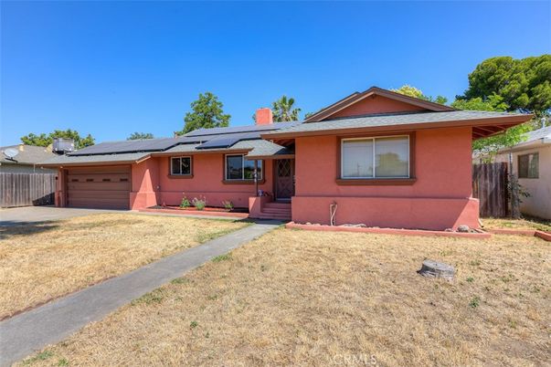Attached, Backyard, Exterior, Facade, Solar Panels, Ranch