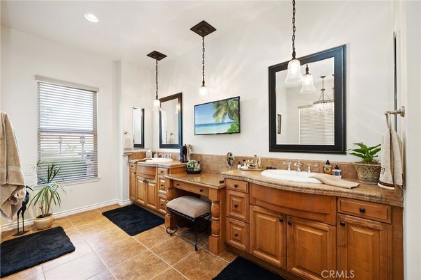 Bathroom, Dual Sink Vanities, Interior, Pendant Lights, Recessed Lighting