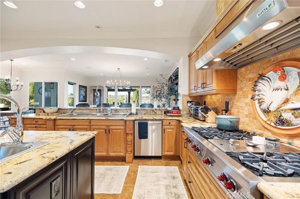 Chandelier, Interior, Kitchen, Pendant Lights, Recessed Lighting, Stainless Steel Appliances