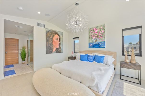 Bedroom, Chandelier, Interior, Recessed Lighting