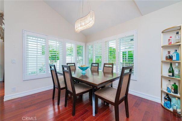 Chandelier, Dining room, Interior, Wood Texture Flooring