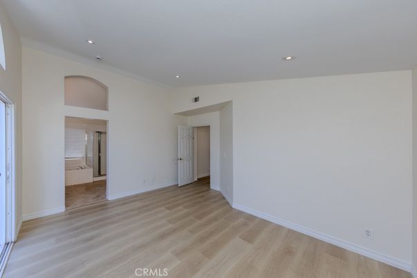 Bathroom, Empty room, Interior, Recessed Lighting, Wood Texture Flooring