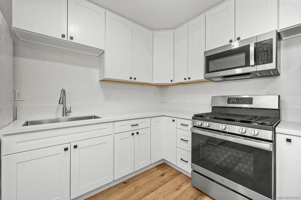 Interior, Kitchen, Stainless Steel Appliances, Wood Texture Flooring