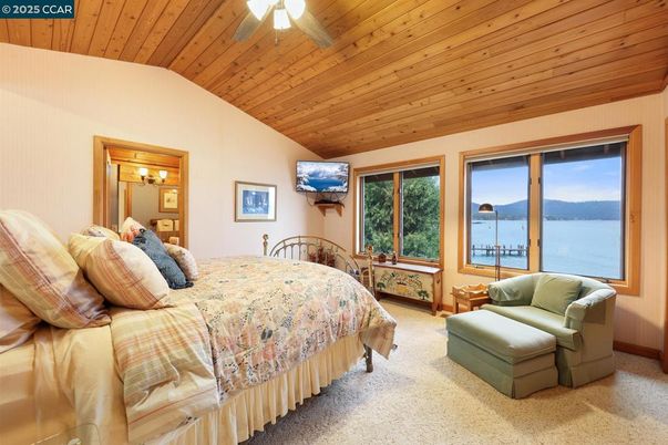 Bedroom, Interior, Water, Wooden Ceilings