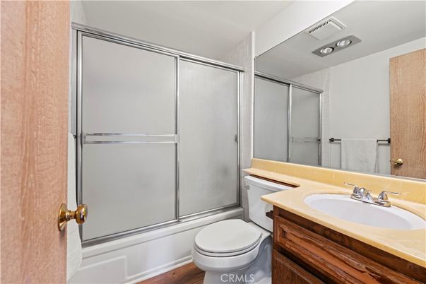 Bathroom, Glass Shower, Interior, Wood Texture Flooring