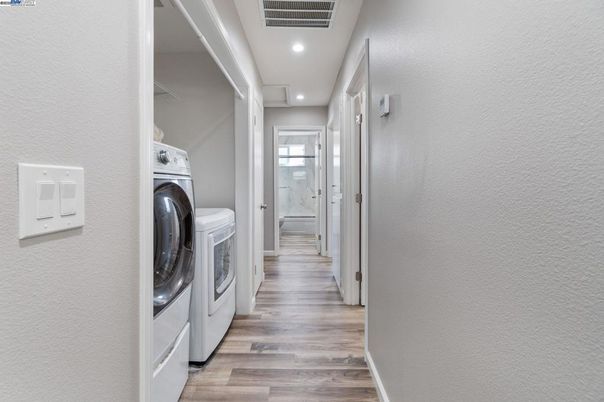 Interior, Recessed Lighting, Utility Closets, Washer, Wood Texture Flooring