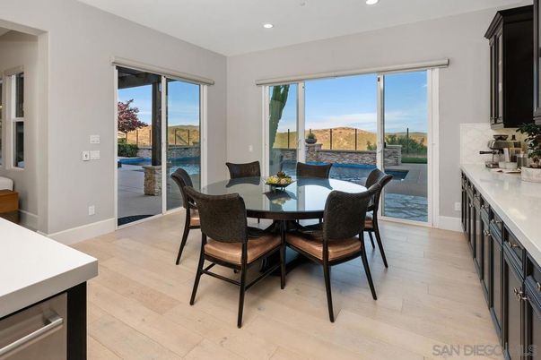 Dining room, Interior, Kitchen, Recessed Lighting, Wood Texture Flooring