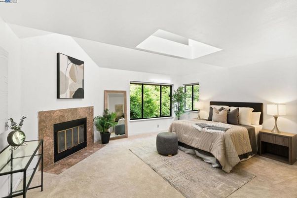 Bedroom, Fireplace, Interior