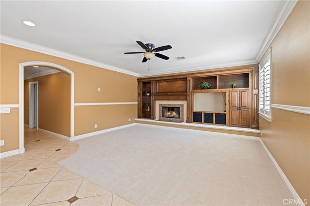 Empty room, Fireplace, Interior, Recessed Lighting
