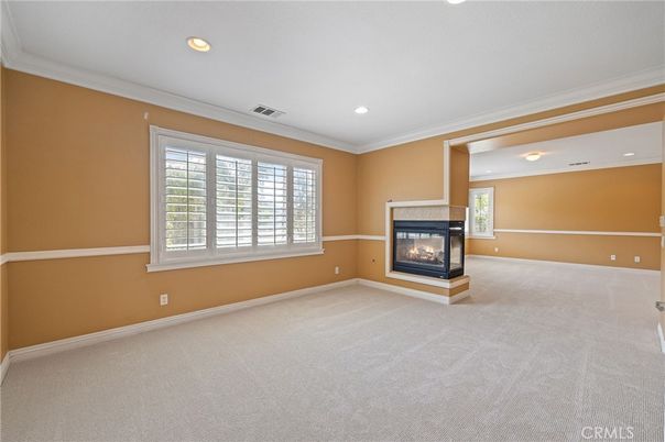 Empty room, Fireplace, Interior, Recessed Lighting