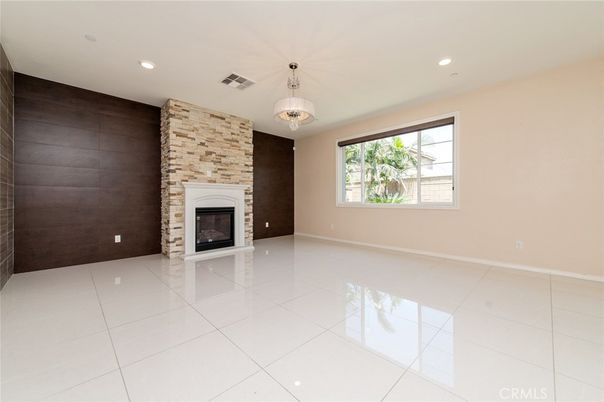 Empty room, Fireplace, Interior, Recessed Lighting