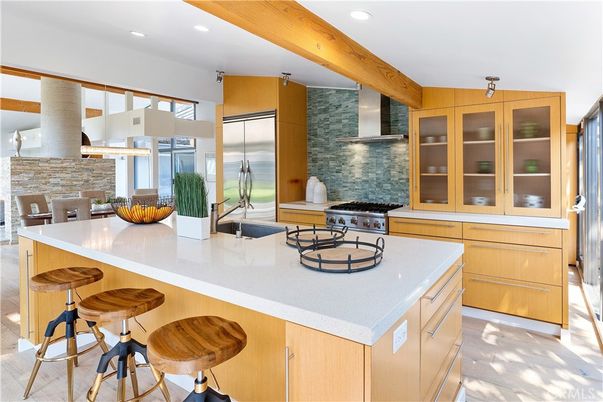 Interior, Kitchen, Recessed Lighting, Stainless Steel Appliances, Wooden Beams
