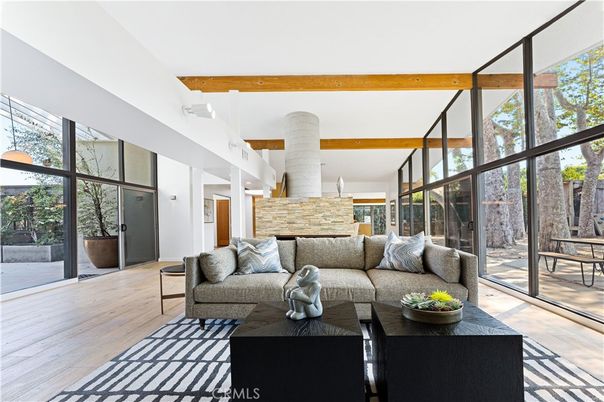 Fireplace, Interior, Living room, Wooden Beams, Wood Texture Flooring