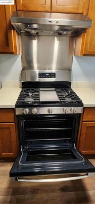 Interior, Kitchen, Stainless Steel Appliances, Wood Texture Flooring