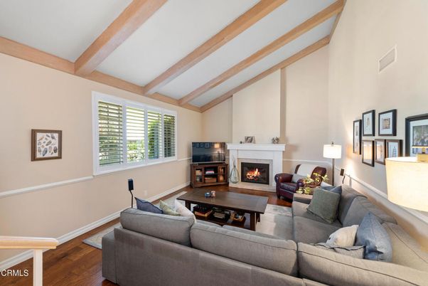 Fireplace, Interior, Living room, Wooden Beams, Wood Texture Flooring