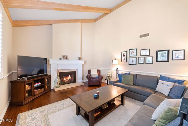 Fireplace, Interior, Living room, Wooden Beams, Wood Texture Flooring