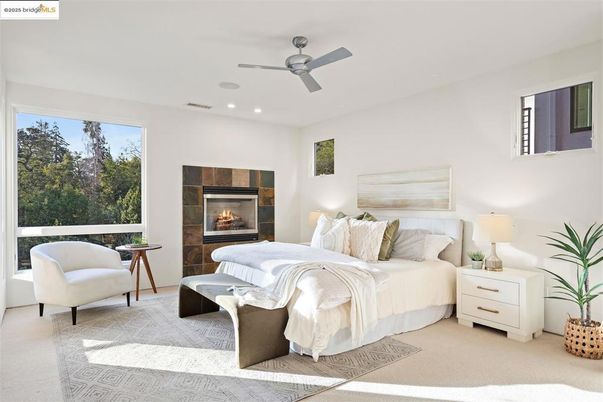Bedroom, Fireplace, Interior, Recessed Lighting