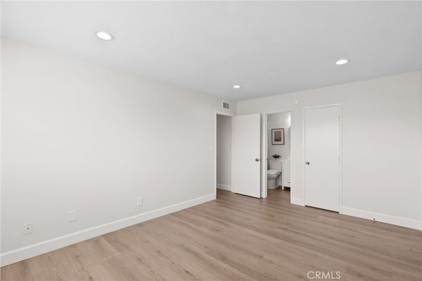 Bathroom, Empty room, Interior, Recessed Lighting, Wood Texture Flooring