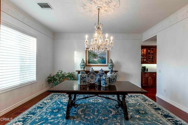 Chandelier, Dining room, Interior, Wood Texture Flooring