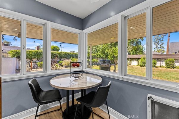 Dining room, Interior, Sun Room, Wood Texture Flooring