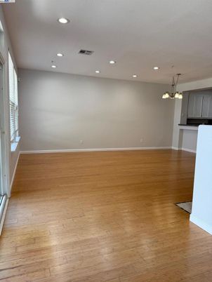 Empty room, Interior, Pendant Lights, Recessed Lighting, Wood Texture Flooring
