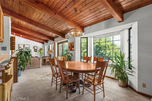 Dining room, Interior, Pendant Lights, Wooden Beams, Wooden Ceilings