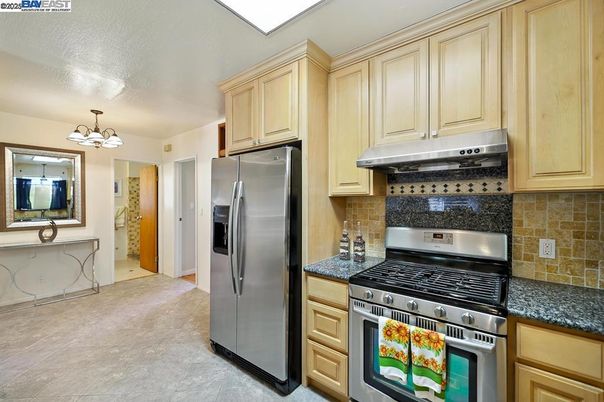 Chandelier, Interior, Kitchen, Stainless Steel Appliances