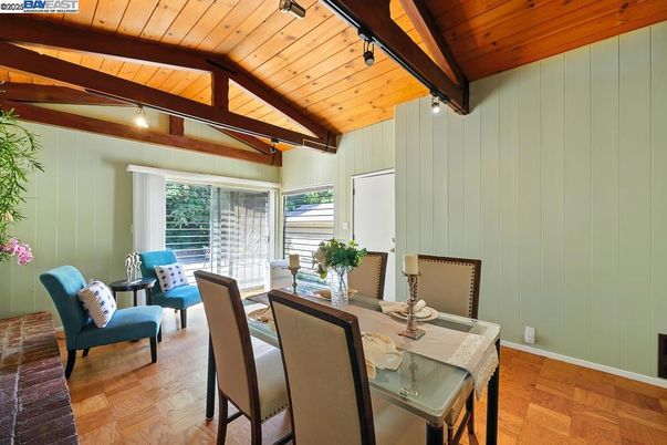 Dining room, Interior, Wooden Beams, Wooden Ceilings, Wood Texture Flooring