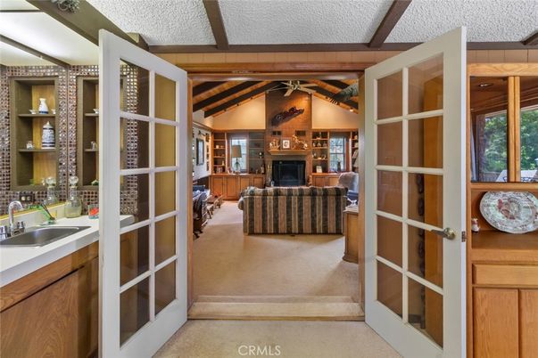 Fireplace, Interior, Living room, Stone Walls, Wooden Beams