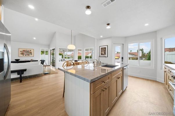 Dining room, Interior, Kitchen, Living room, Pendant Lights, Recessed Lighting, Wood Texture Flooring