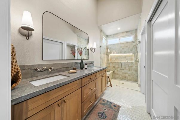 Bathroom, Dual Sink Vanities, Glass Shower, Interior