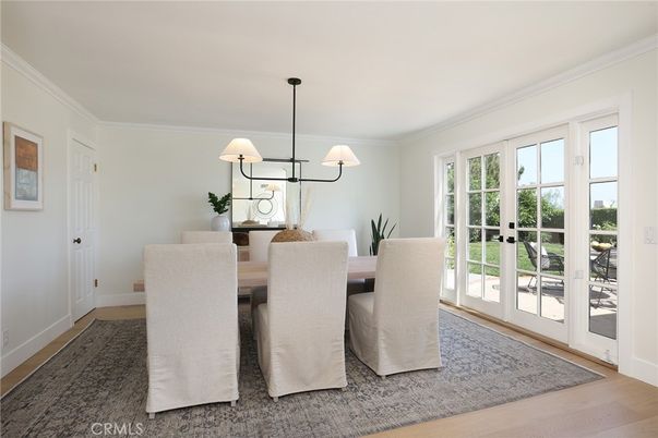 Chandelier, Dining room, Interior, Pendant Lights, Wood Texture Flooring