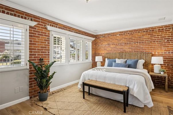 Bedroom, Interior, Stone Walls, Wood Texture Flooring