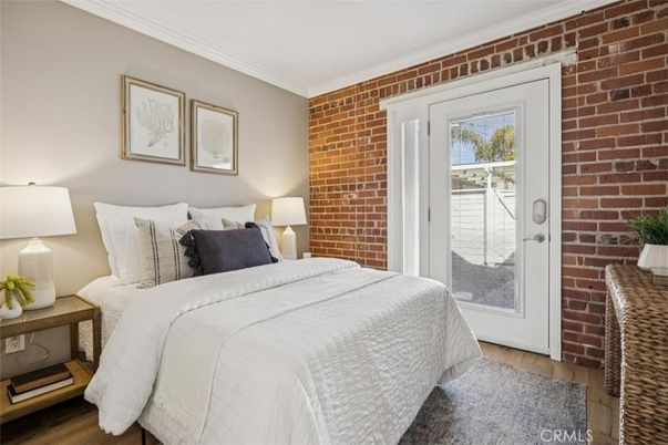 Bedroom, Interior, Stone Walls, Wood Texture Flooring