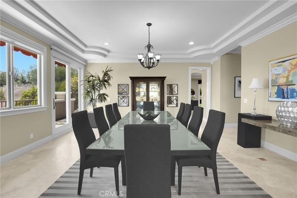 Chandelier, Dining room, Interior, Recessed Lighting