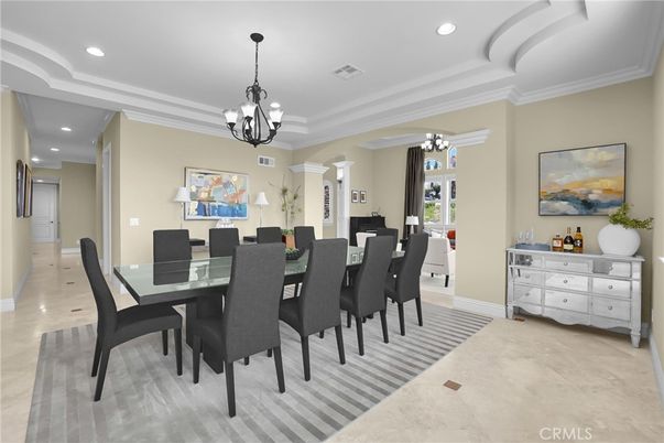 Chandelier, Dining room, Interior, Recessed Lighting