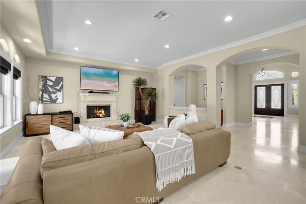Fireplace, Interior, Living room, Recessed Lighting