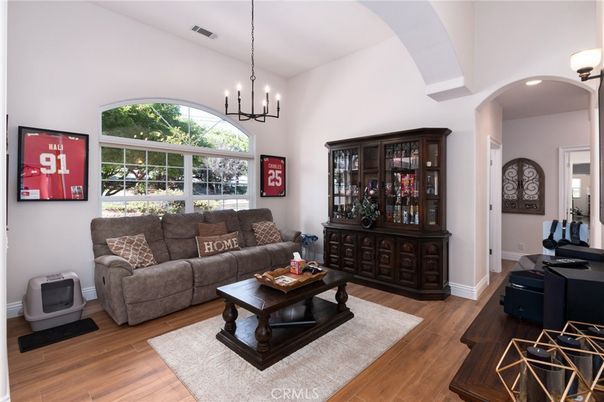 Chandelier, Interior, Living room, Recessed Lighting, Wood Texture Flooring